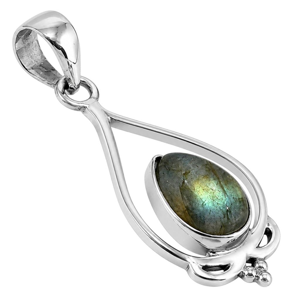 Spectrolite Labradorite 925 Sterling Silver Pendant Necklace Jewelry SP01113