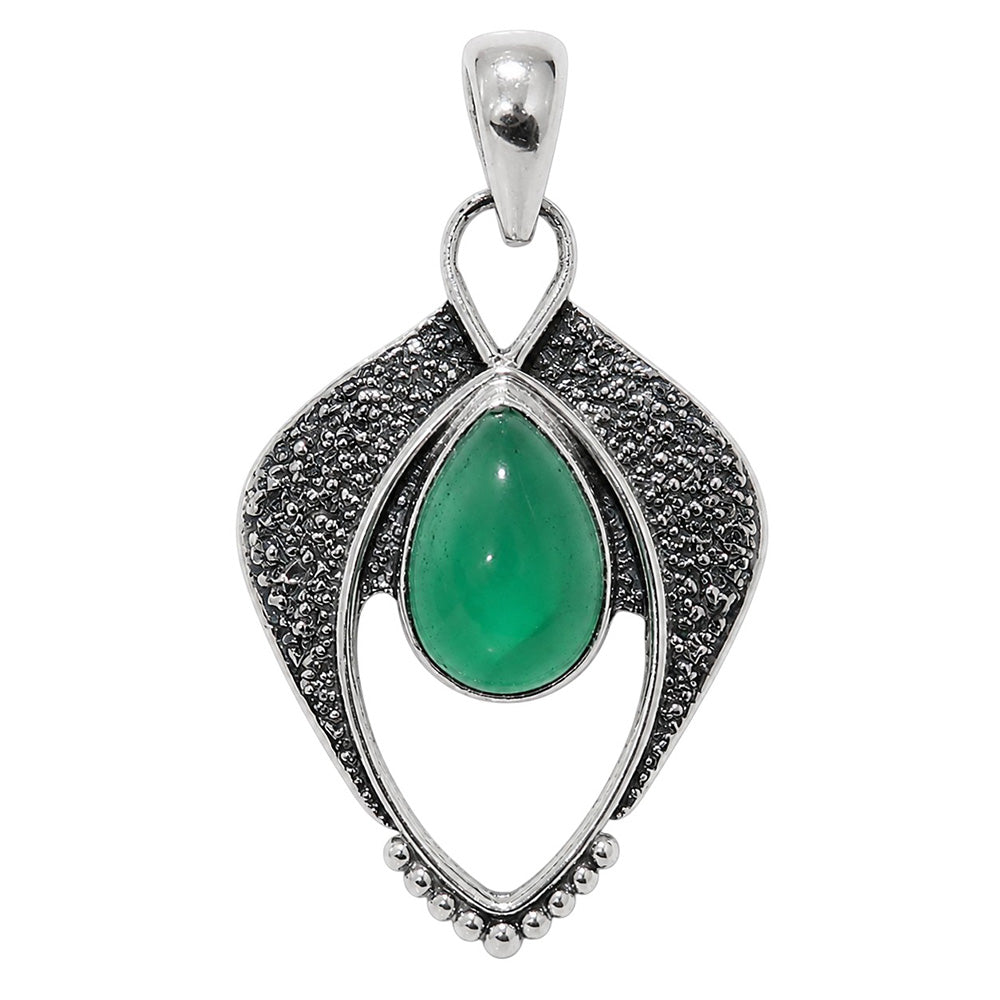 Green Onyx 925 Sterling Silver Pendant Necklace Jewelry SP01114