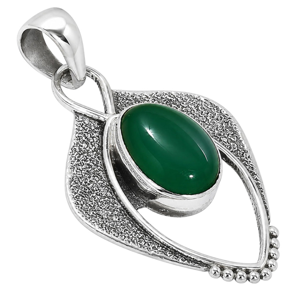 Green Onyx 925 Sterling Silver Pendant Necklace Jewelry SP01114
