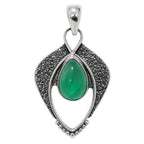 Green Onyx 925 Sterling Silver Pendant Necklace Jewelry SP01114