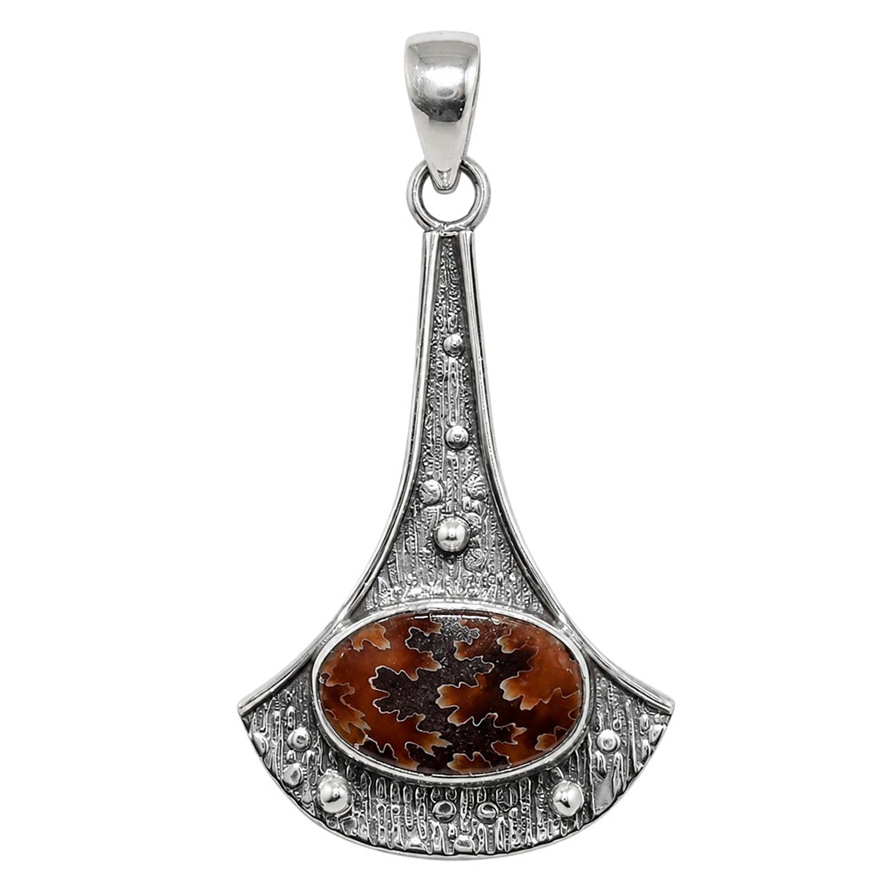 Sutured Ammonite 925 Sterling Silver Pendant Necklace Jewelry SP01117