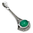 Green Onyx 925 Sterling Silver Pendant Necklace Jewelry SP01118