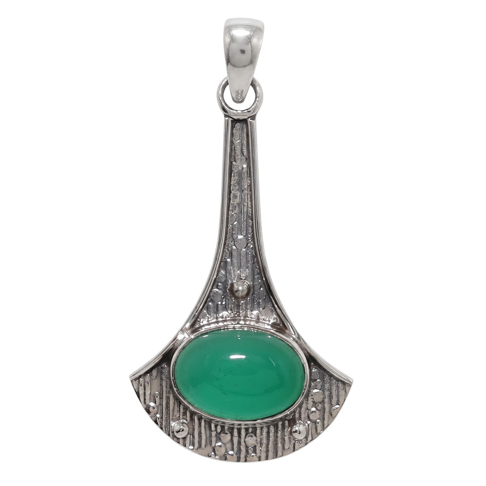 Green Onyx 925 Sterling Silver Pendant Necklace Jewelry SP01118