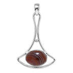 Black Botswana Agate 925 Sterling Silver Pendant Necklace Jewelry SP01119