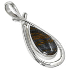 Iron Tiger Eye 925 Sterling Silver Pendant Necklace Jewelry SP01120