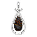 Iron Tiger Eye 925 Sterling Silver Pendant Necklace Jewelry SP01120