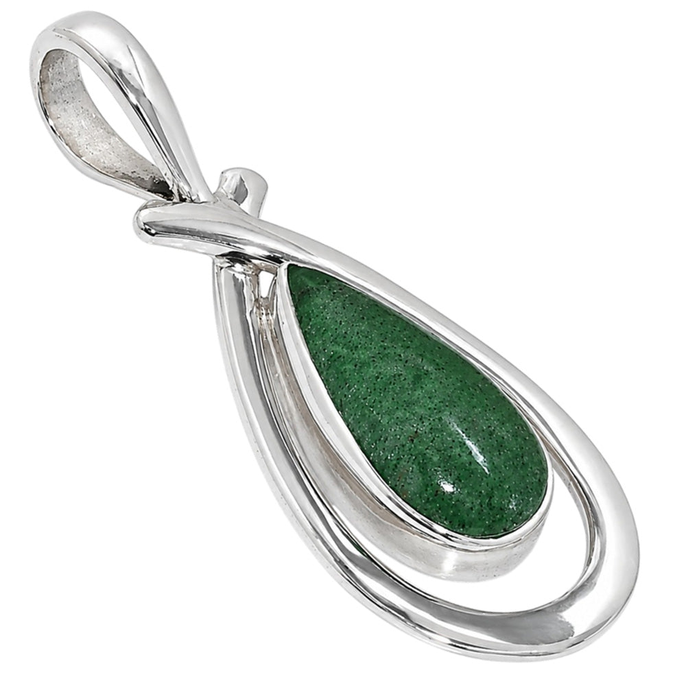 Green Aventurine 925 Sterling Silver Pendant Necklace Jewelry SP01121