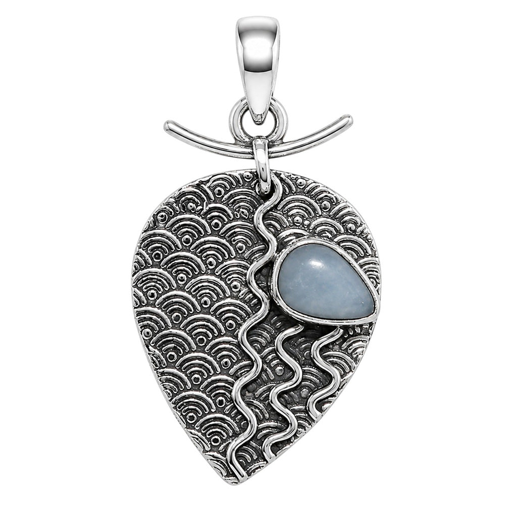Angelite 925 Sterling Silver Pendant Necklace Jewelry SP01122