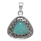 Paraiba Amazonite 925 Sterling Silver Pendant Necklace Jewelry SP01123