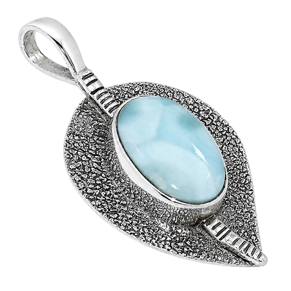 Larimar (Dominican Republic) 925 Sterling Silver Pendant Necklace Jewelry SP01126