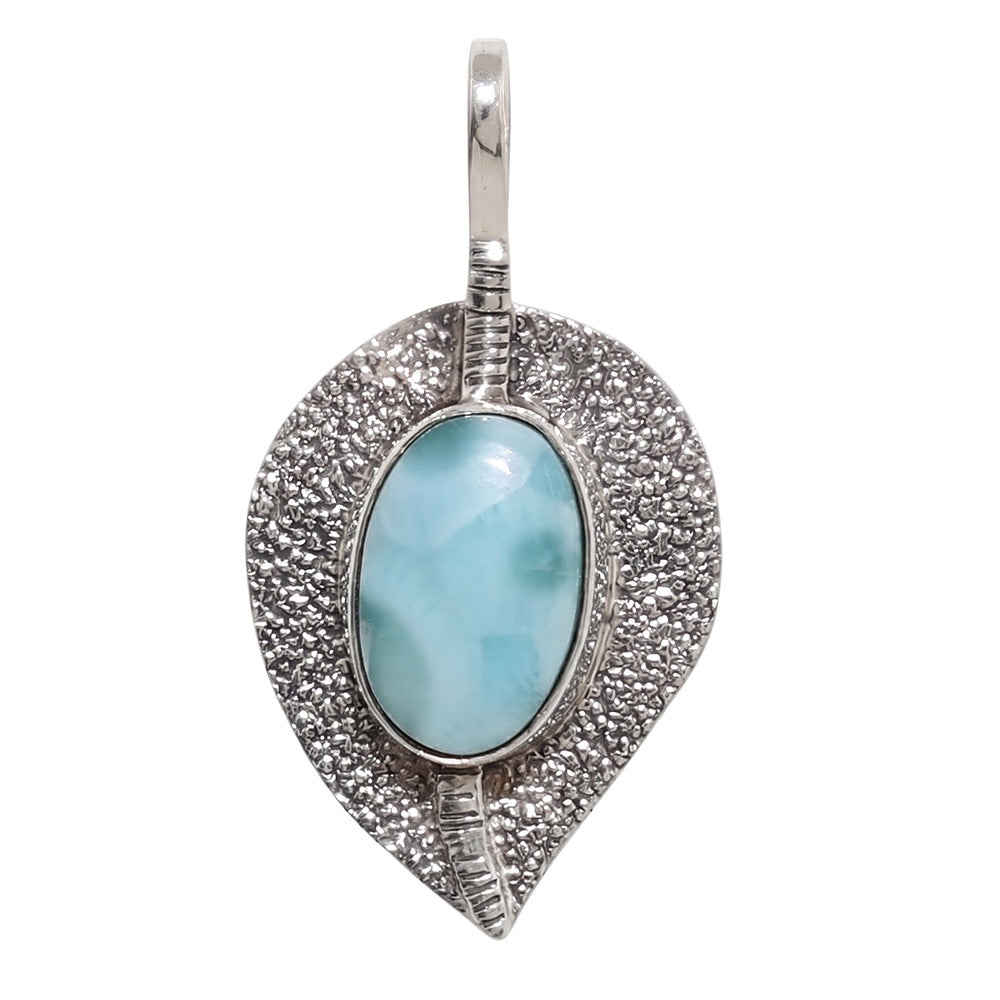 Larimar (Dominican Republic) 925 Sterling Silver Pendant Necklace Jewelry SP01126