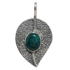 Azurite Chrysocolla 925 Sterling Silver Pendant Necklace Jewelry SP01127