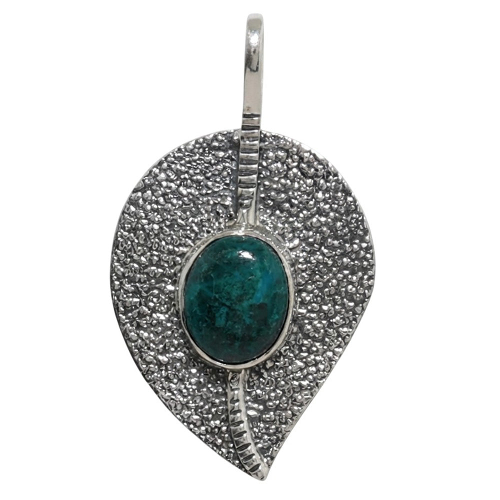 Azurite Chrysocolla 925 Sterling Silver Pendant Necklace Jewelry SP01127