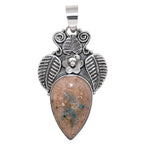 Leaf - Cavansite 925 Sterling Silver Pendant Necklace Jewelry SP01134
