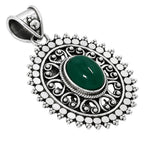 Green Onyx 925 Sterling Silver Pendant Necklace Jewelry SP01140
