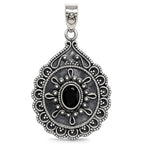 Black onyx 925 Sterling Silver Pendant Necklace Jewelry SP01143