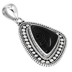 Crown Of Silver Psilomelane - Black Malachite 925 Sterling Silver Pendant Necklace Jewelry SP01150