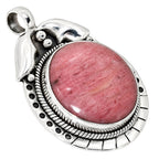 Pink Tulip Quartz 925 Sterling Silver Pendant Necklace Jewelry SP01151