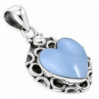 Heart - Owyhee Opal 925 Sterling Silver Pendant Necklace Jewelry SP01153