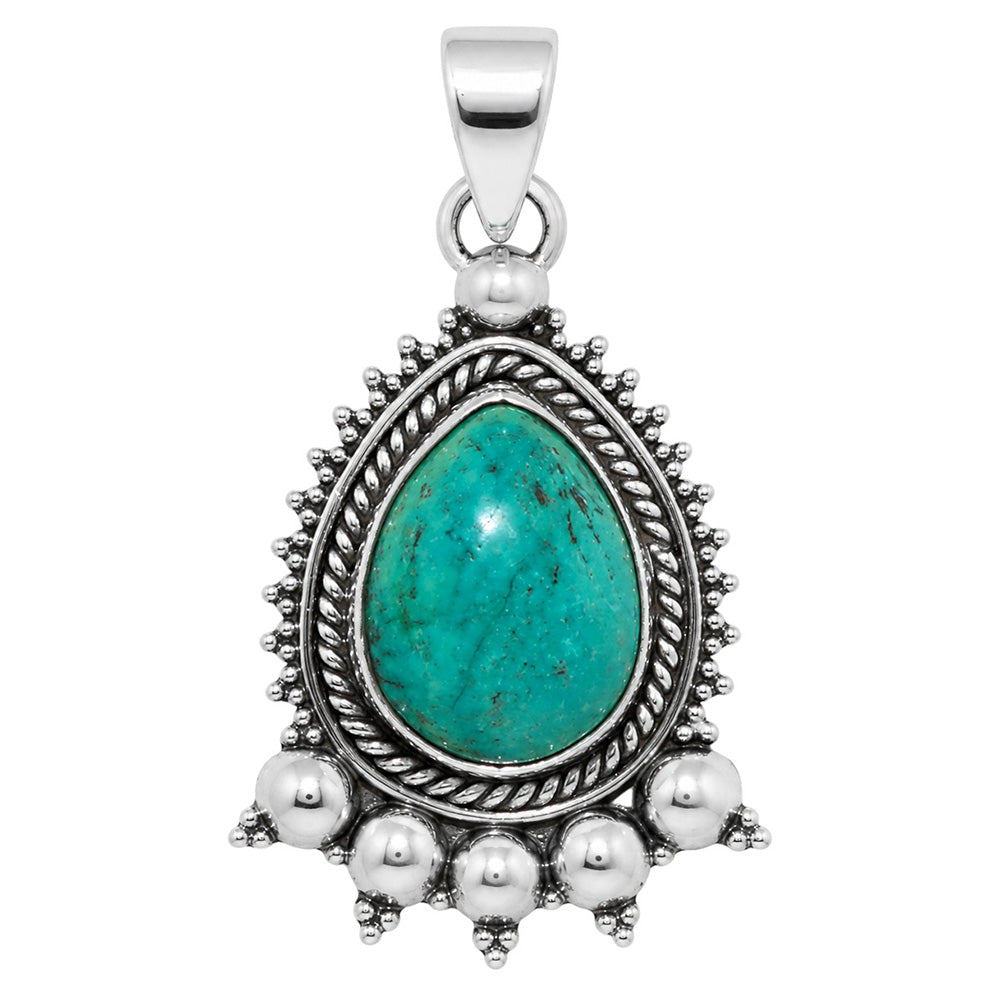 Turquoise Magnesite 925 Sterling Silver Pendant Necklace Jewelry SP01155
