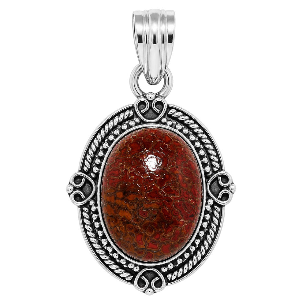Dinosaur Bone 925 Sterling Silver Pendant Necklace Jewelry SP01157