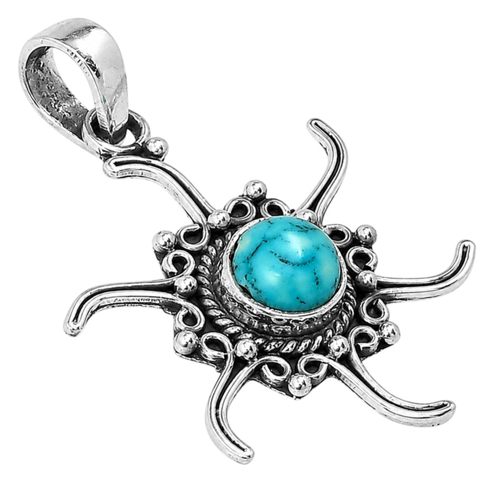 Turquoise Magnesite 925 Sterling Silver Pendant Necklace Jewelry SP01158