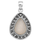 White Druzy 925 Sterling Silver Pendant Necklace Jewelry SP01159