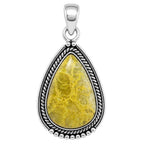 Green Opal Madagascar 925 Sterling Silver Pendant Necklace Jewelry SP01161