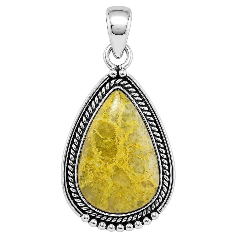 Green Opal Madagascar 925 Sterling Silver Pendant Necklace Jewelry SP01161