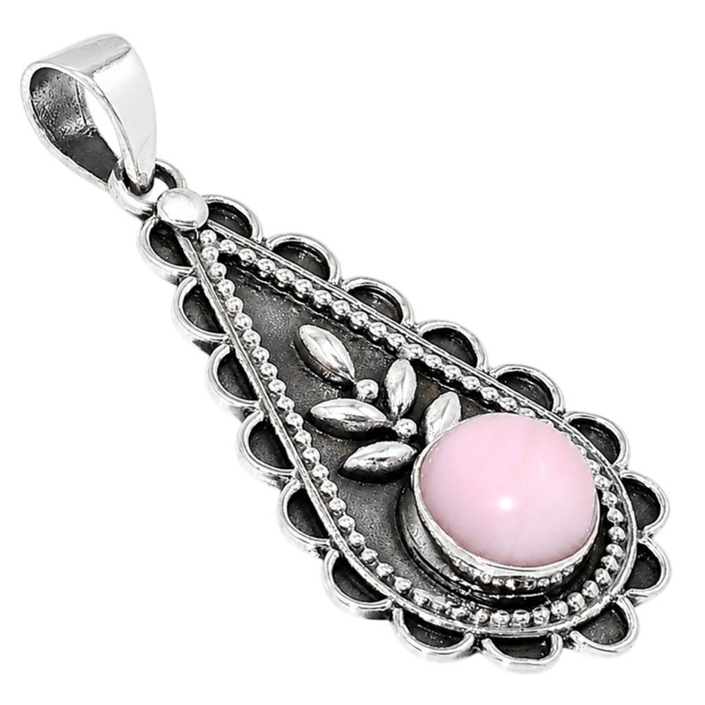 Pink Opal 925 Sterling Silver Pendant Necklace Jewelry SP01165