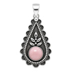 Pink Opal 925 Sterling Silver Pendant Necklace Jewelry SP01165