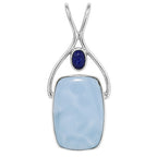 Owyhee Opal and Lapis Lazuli 925 Sterling Silver Pendant Necklace Jewelry SP01166