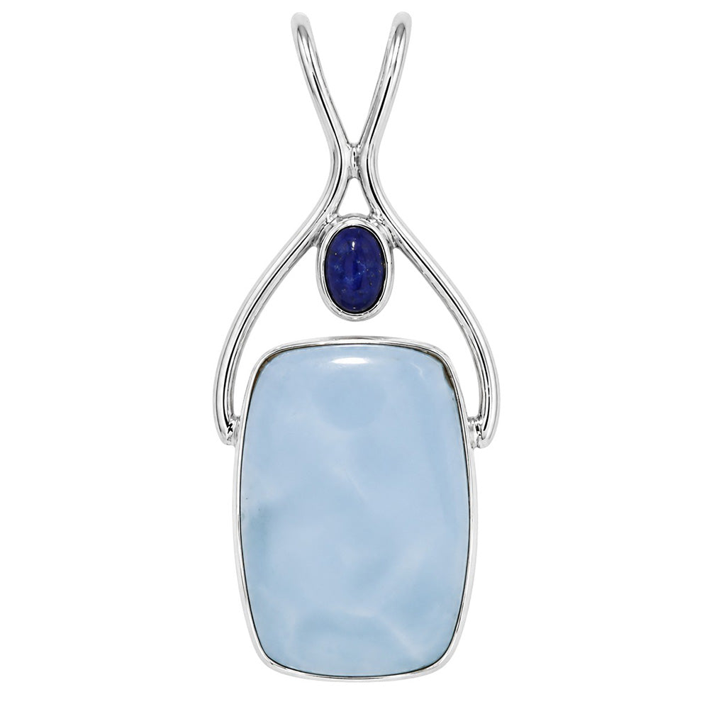 Owyhee Opal and Lapis Lazuli 925 Sterling Silver Pendant Necklace Jewelry SP01166