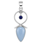 Owyhee Opal and Lapis Lazuli 925 Sterling Silver Pendant Necklace Jewelry SP01168