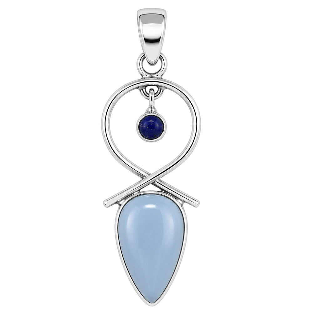 Owyhee Opal and Lapis Lazuli 925 Sterling Silver Pendant Necklace Jewelry SP01168
