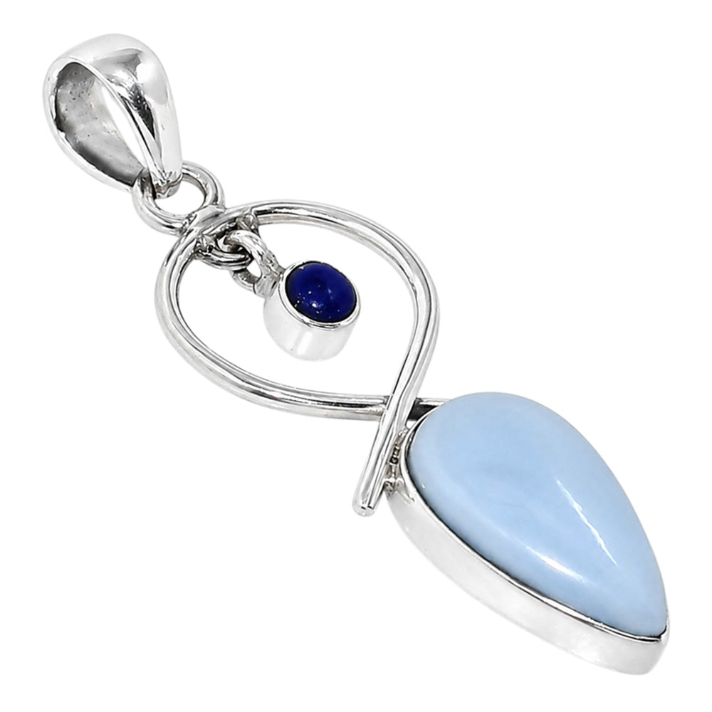 Owyhee Opal and Lapis Lazuli 925 Sterling Silver Pendant Necklace Jewelry SP01168