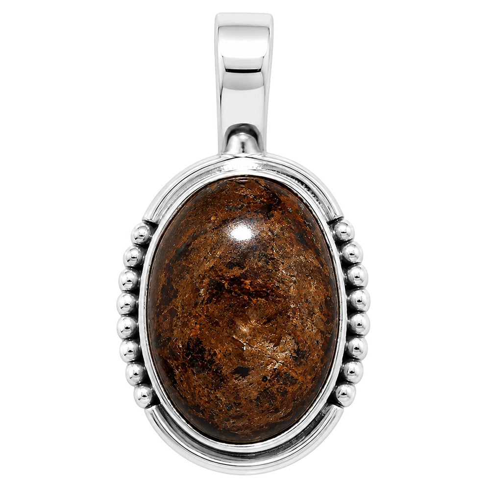 Bronzite 925 Sterling Silver Pendant Necklace Jewelry SP01170