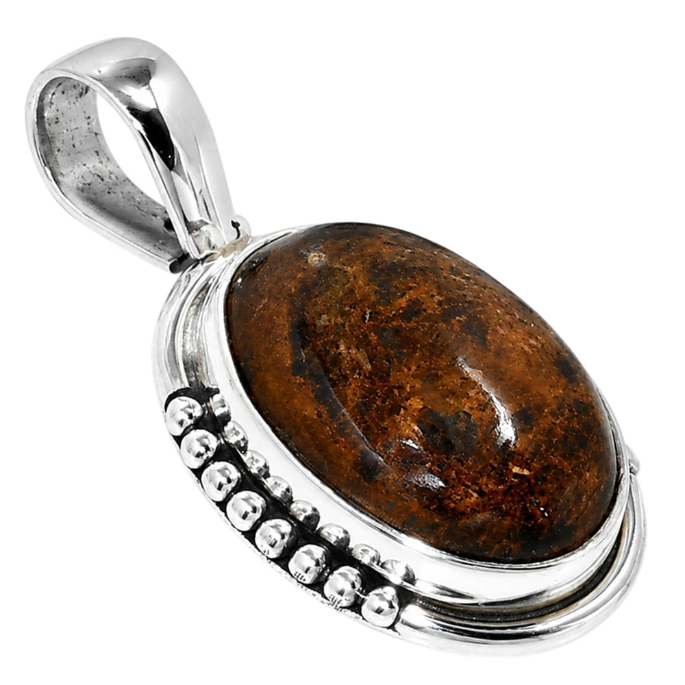 Bronzite 925 Sterling Silver Pendant Necklace Jewelry SP01170