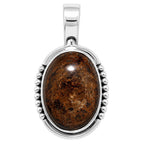 Bronzite 925 Sterling Silver Pendant Necklace Jewelry SP01170