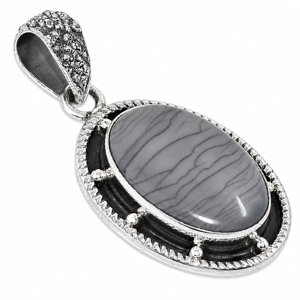 Wave Dolomite 925 Sterling Silver Pendant Necklace Jewelry SP01171
