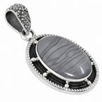 Wave Dolomite 925 Sterling Silver Pendant Necklace Jewelry SP01171