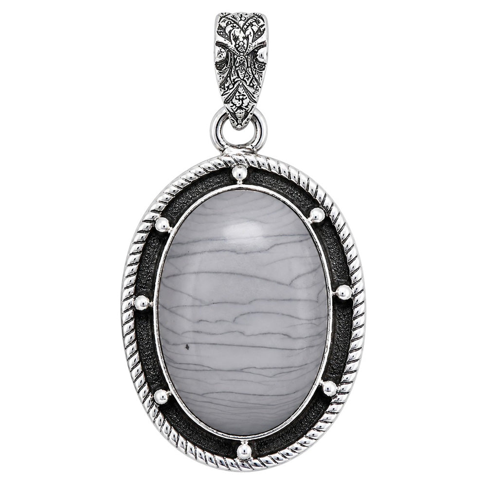 Wave Dolomite 925 Sterling Silver Pendant Necklace Jewelry SP01171