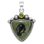Star Galaxy Jasper and Peridot 925 Sterling Silver Pendant Necklace Jewelry SP01172
