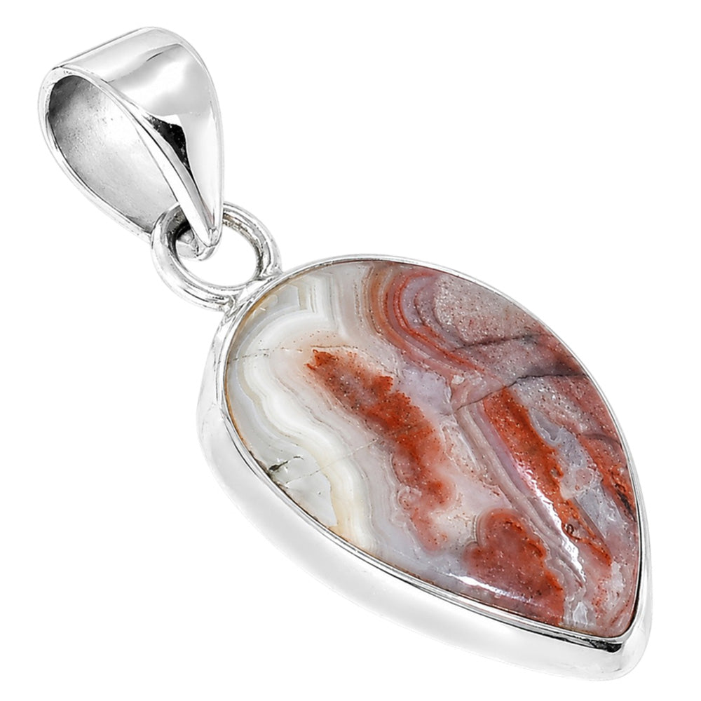Laguna Lace Agate 925 Sterling Silver Pendant Necklace Jewelry SP01174