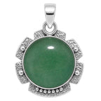 Green Aventurine 925 Sterling Silver Pendant Necklace Jewelry SP01175