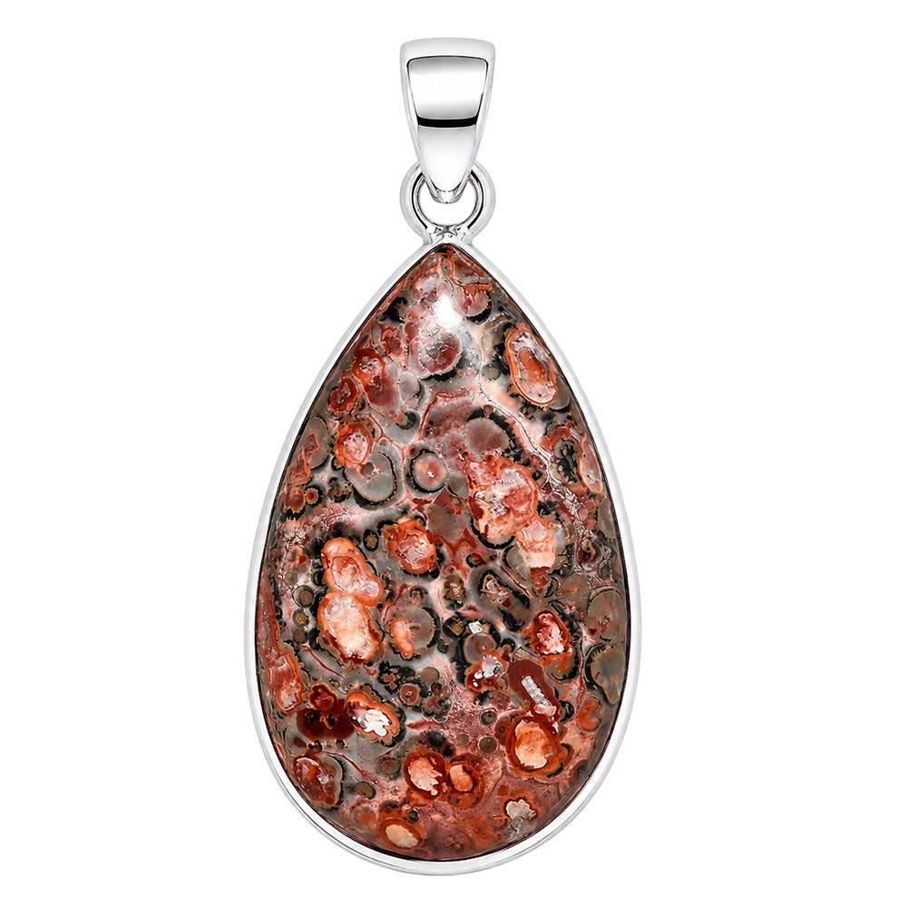 Leopard Skin Jasper 925 Sterling Silver Pendant Necklace Jewelry SP01176