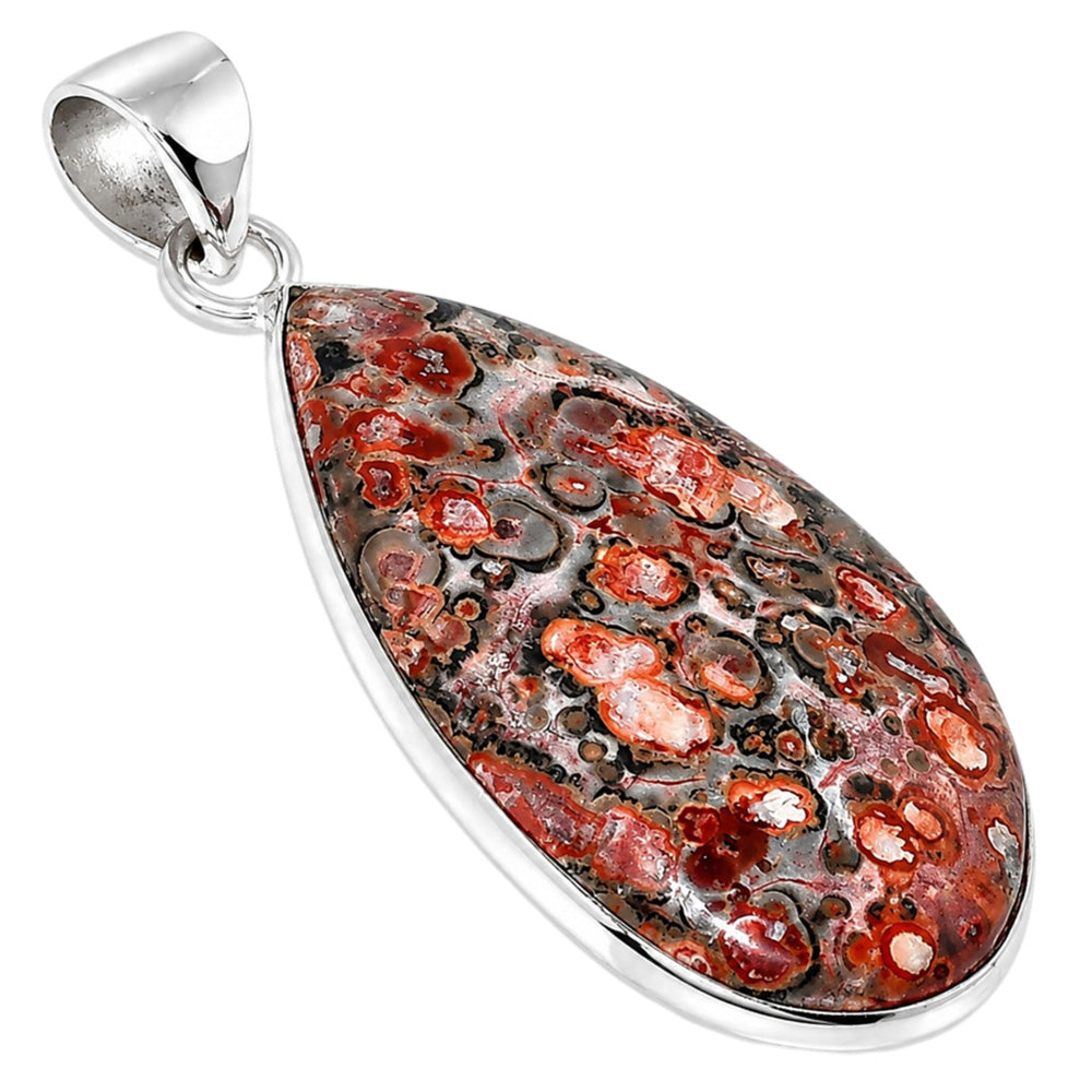 Leopard Skin Jasper 925 Sterling Silver Pendant Necklace Jewelry SP01176