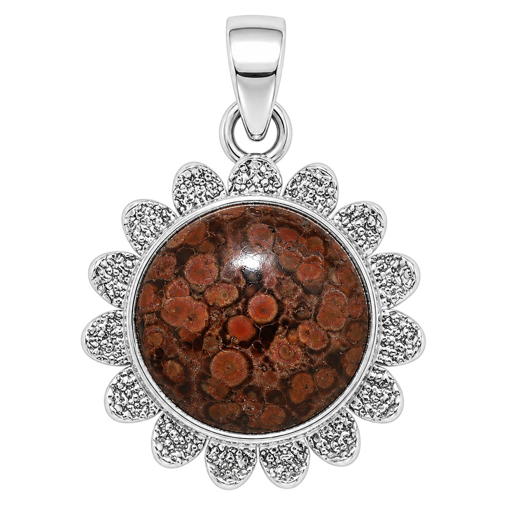 Poppy Jasper 925 Sterling Silver Pendant Necklace Jewelry SP01177