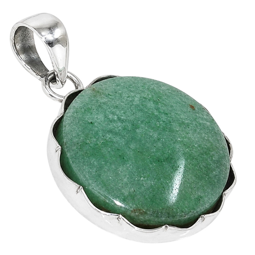 Green Aventurine 925 Sterling Silver Pendant Necklace Jewelry SP01178