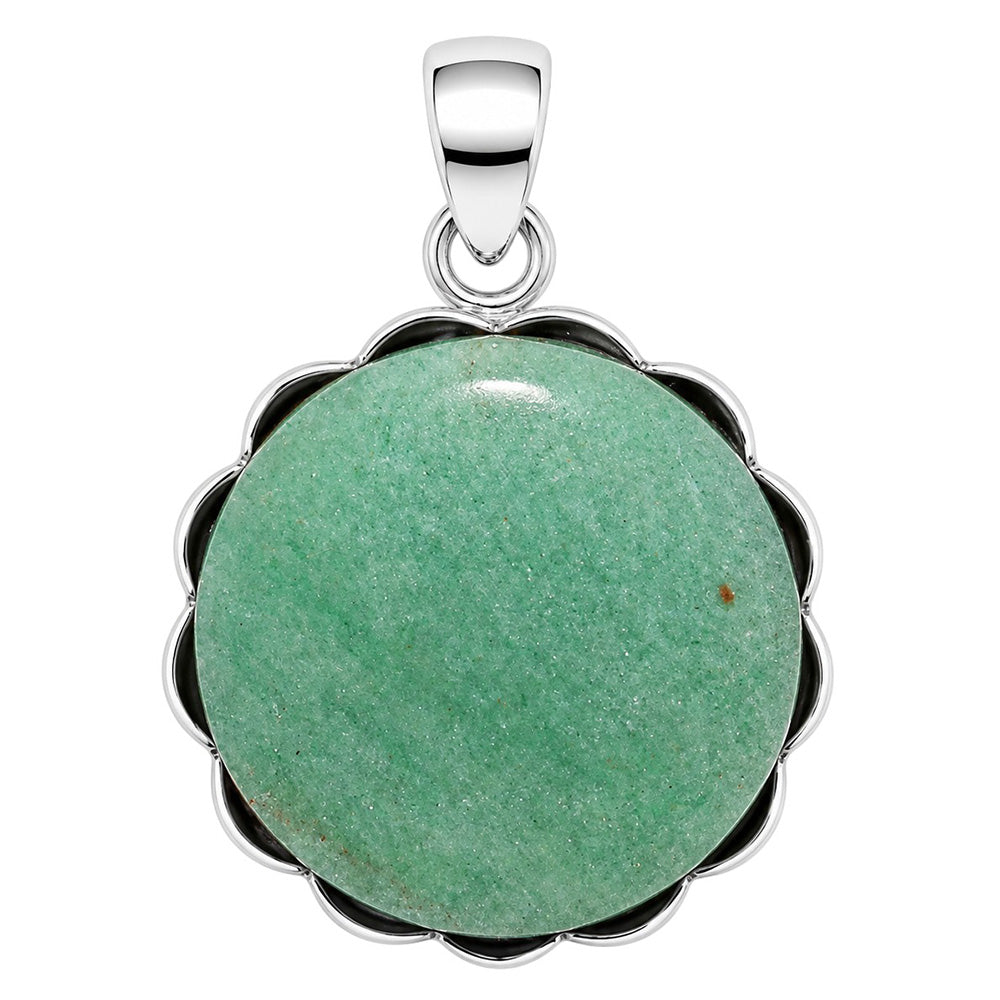 Green Aventurine 925 Sterling Silver Pendant Necklace Jewelry SP01178